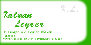 kalman leyrer business card